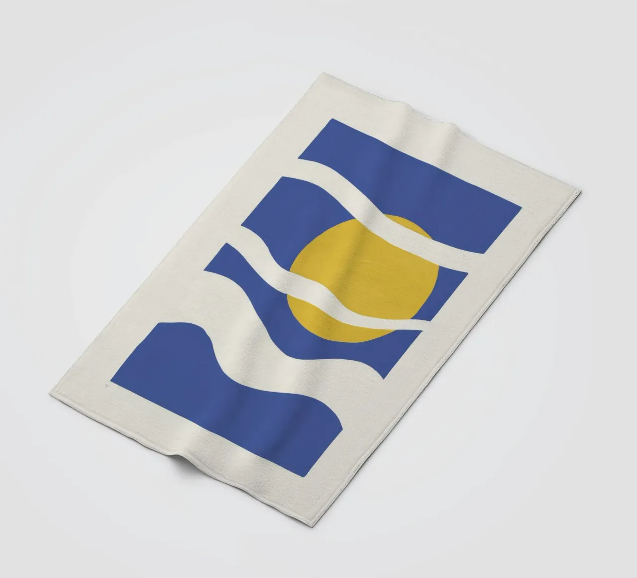 Minimalist Sea and Sun fleece blanket by Thistle Bloom