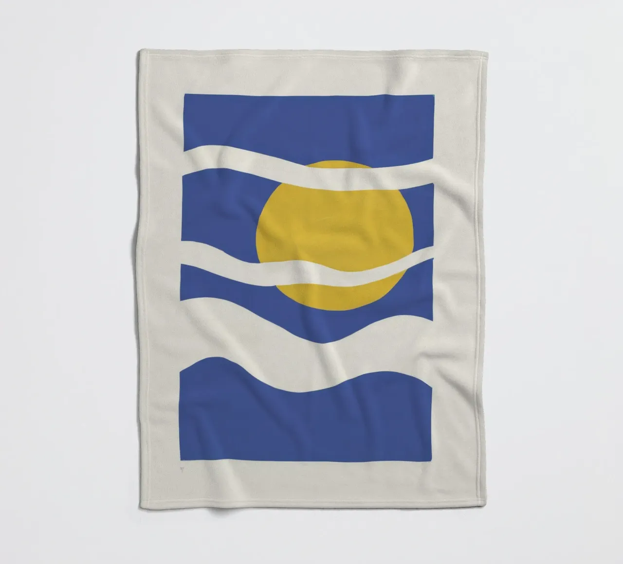 Minimalist Sea and Sun fleece blanket by Thistle Bloom