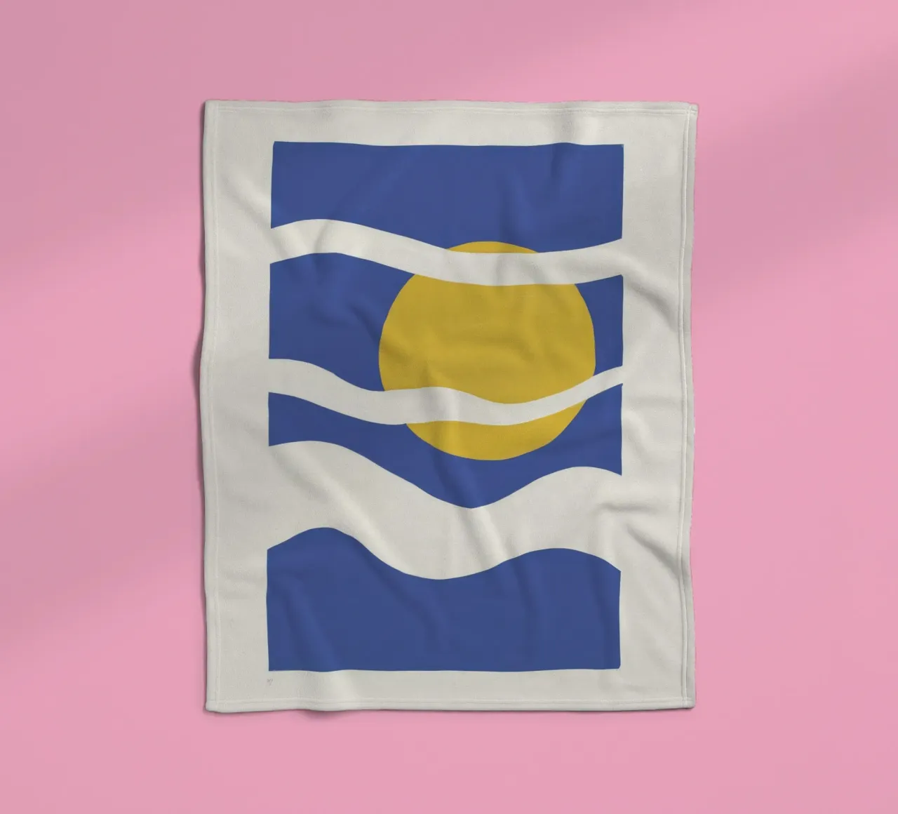 Minimalist Sea and Sun fleece blanket by Thistle Bloom