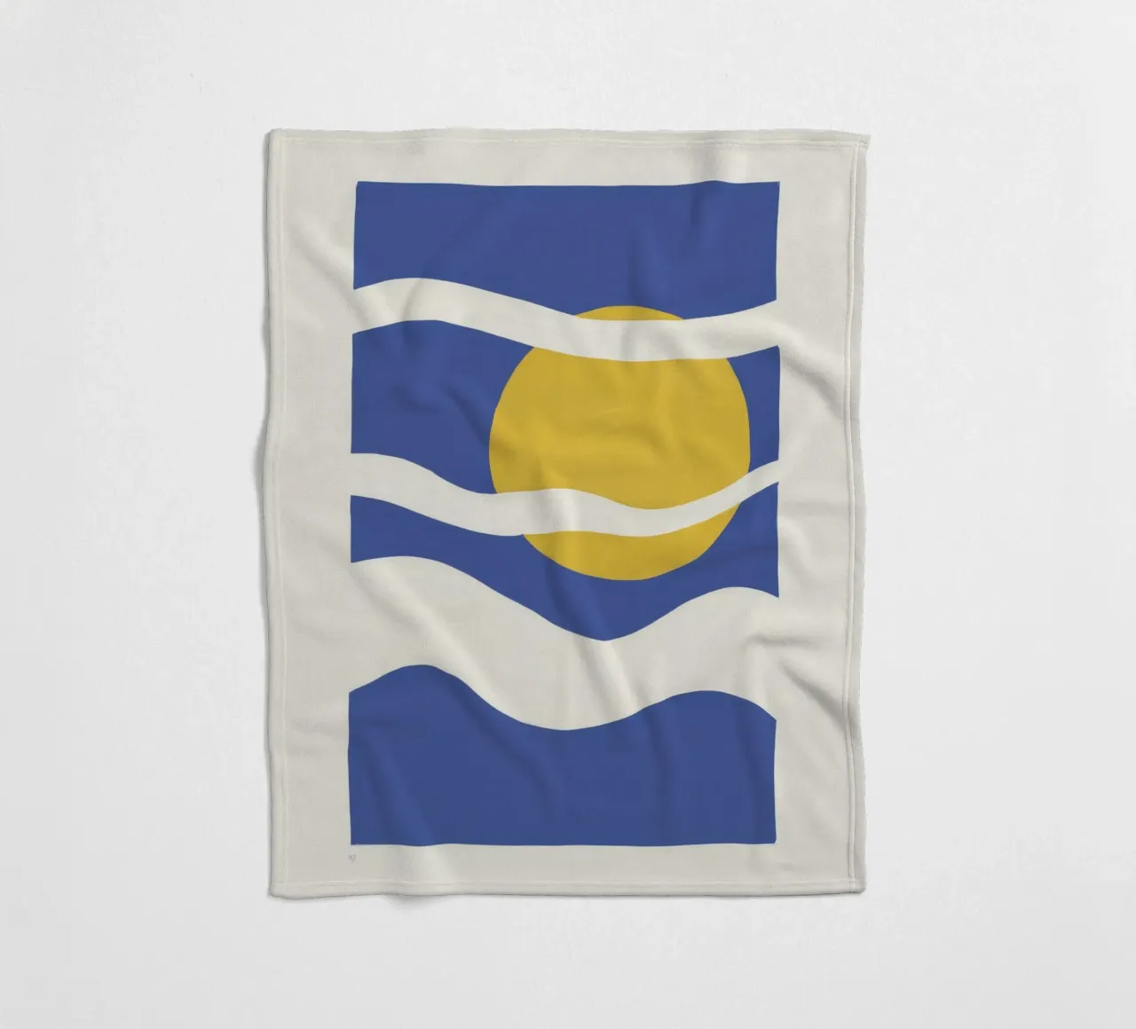 Minimalist Sea and Sun fleece blanket by Thistle Bloom