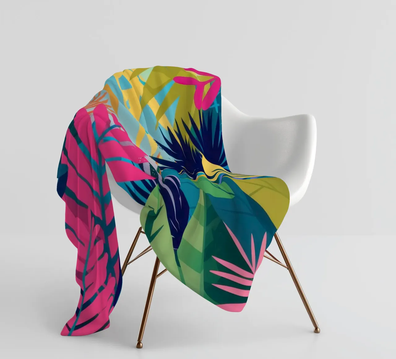 Hot Pink Jungle Fleecedecke von Frosh Pallete
