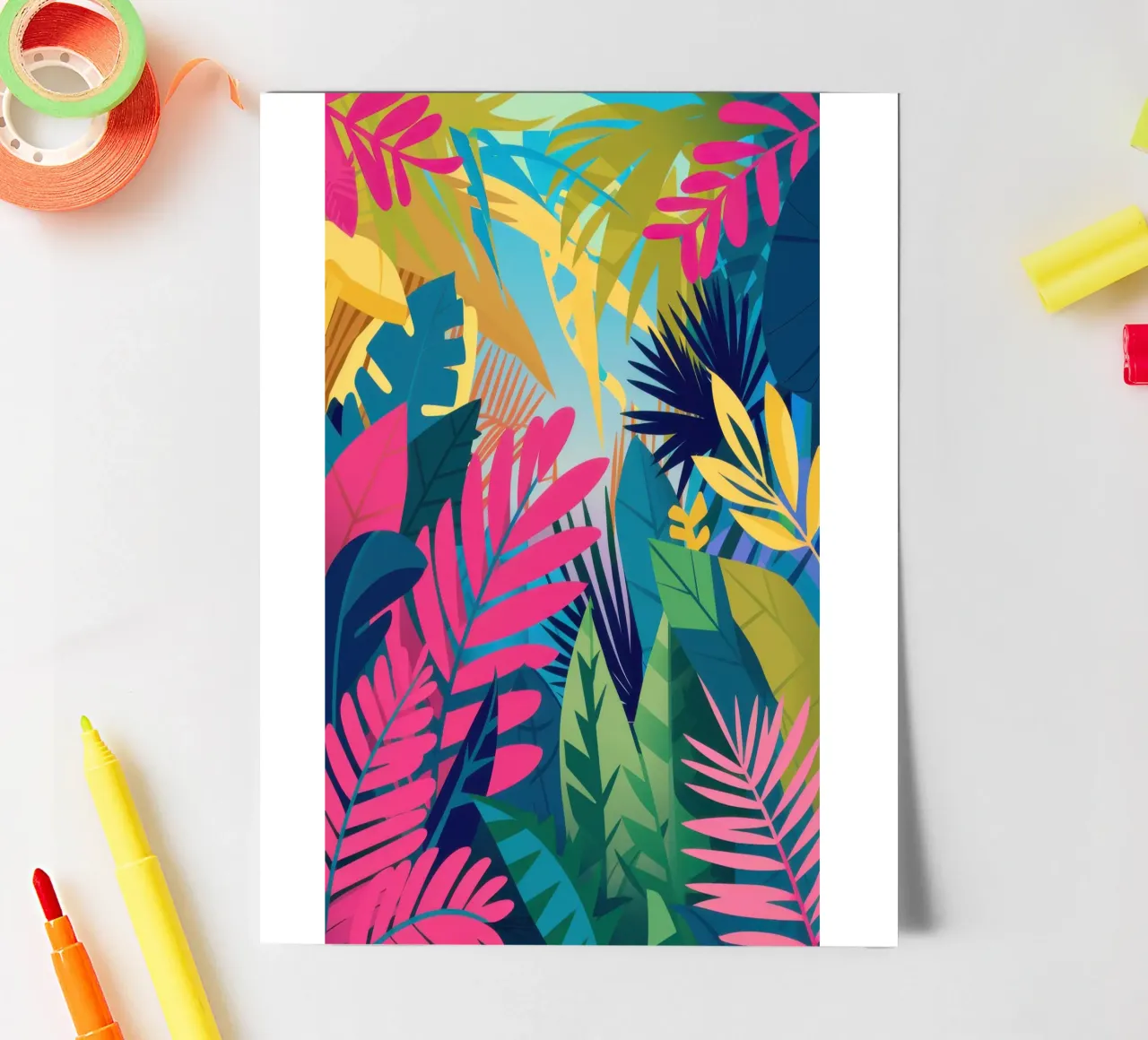 Hot Pink Jungle sticker sheet by Frosh Pallete