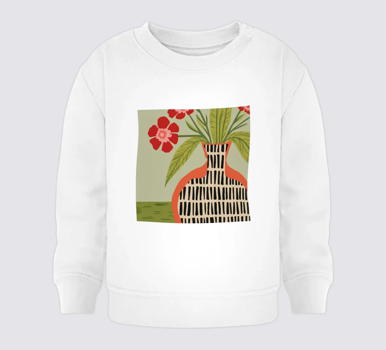 Floreros a rayas sudadera de bebé de Line Fable