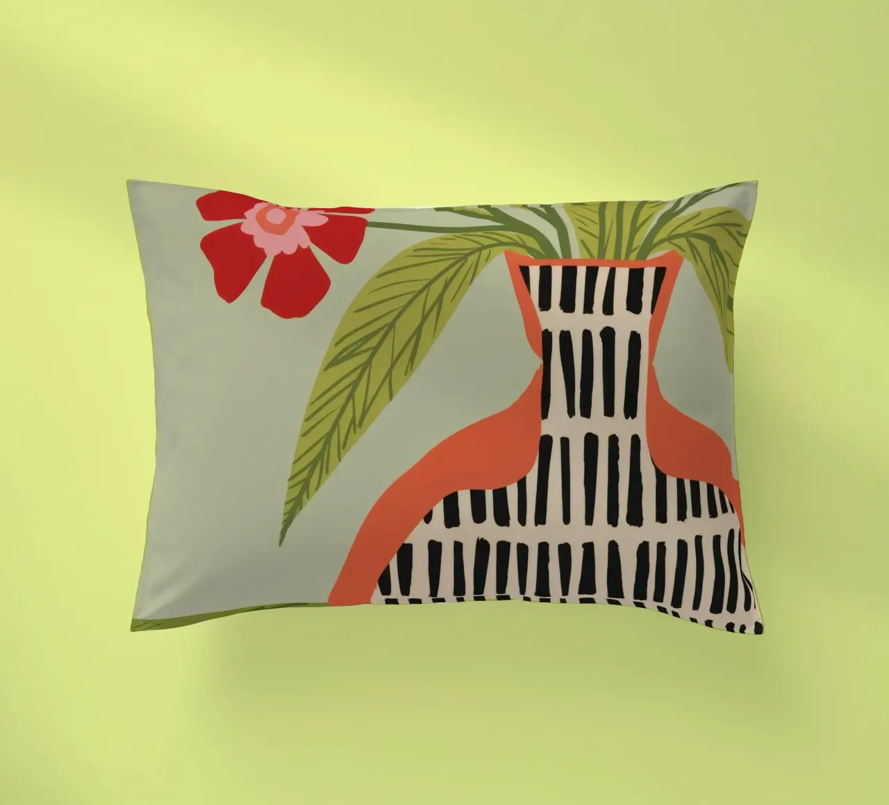 Fiori in vaso a righe cuscino da Line Fable