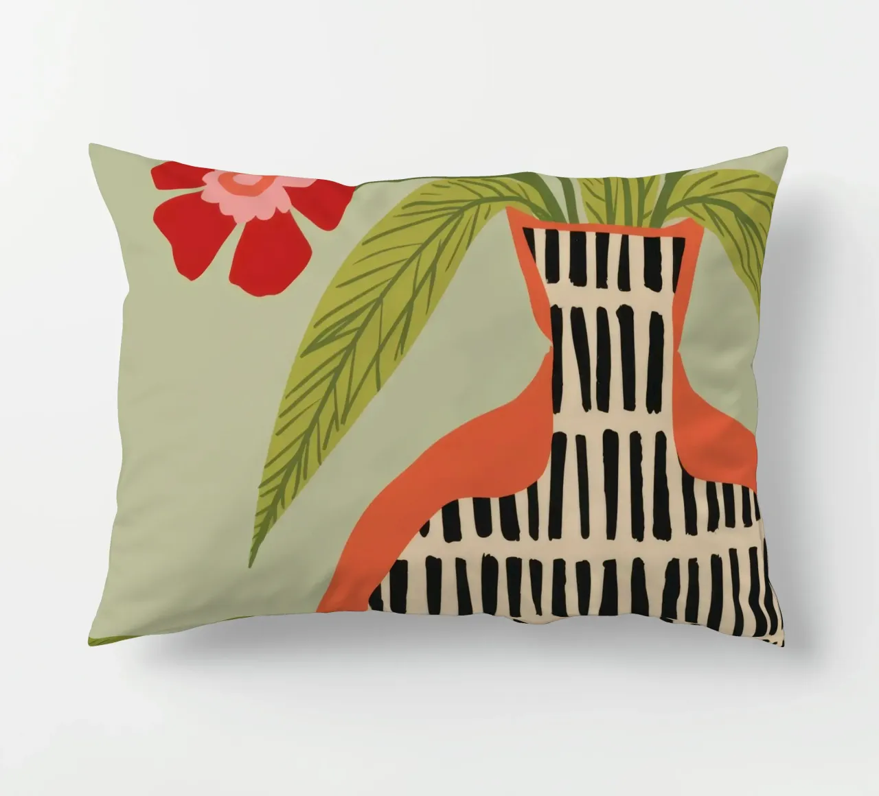 Fiori in vaso a righe cuscino da Line Fable