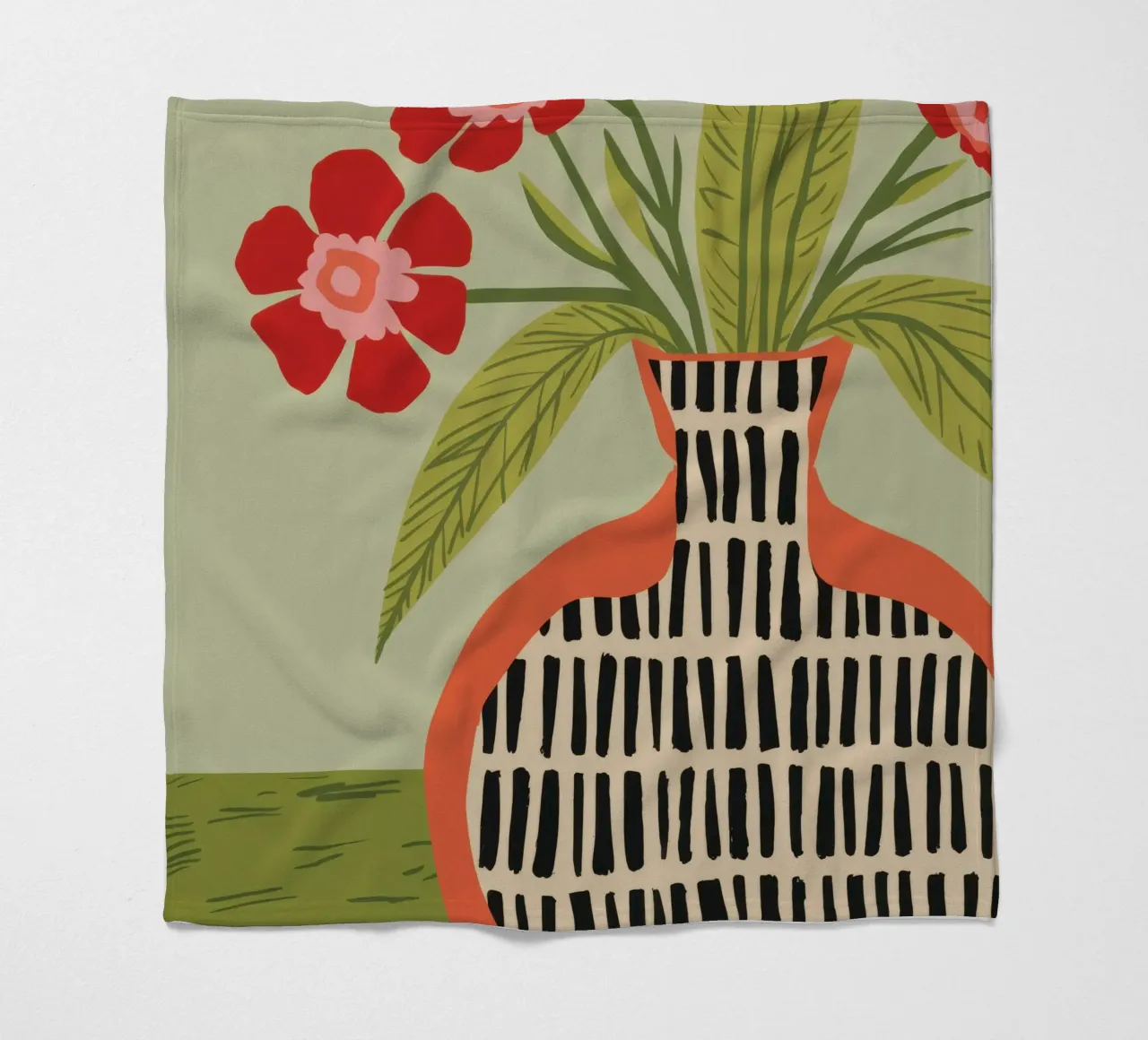 Fiori in vaso a righe coperta in pile da Line Fable