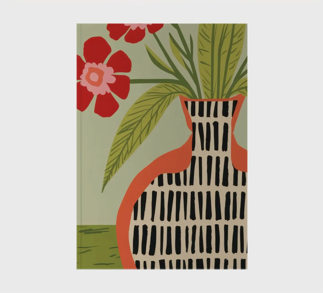 Fiori in vaso a righe diario da Line Fable
