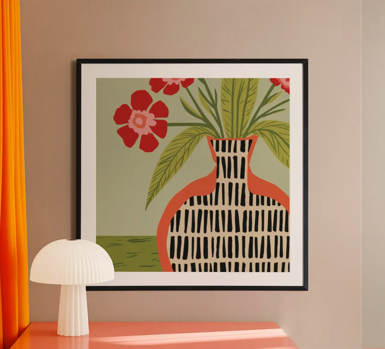 Fiori in vaso a righe poster da Line Fable