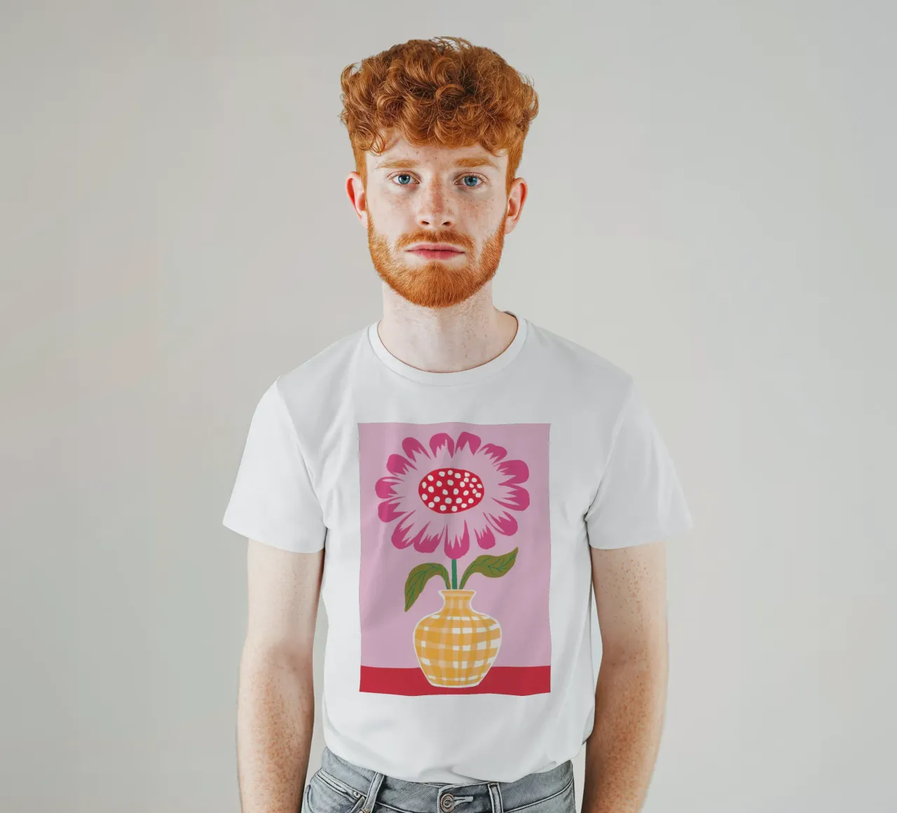 Semplice fiore rosa t-shirt da Obs Canvas