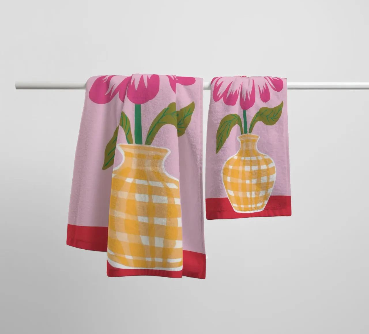 Semplice fiore rosa asciugamano da bagno da Obs Canvas