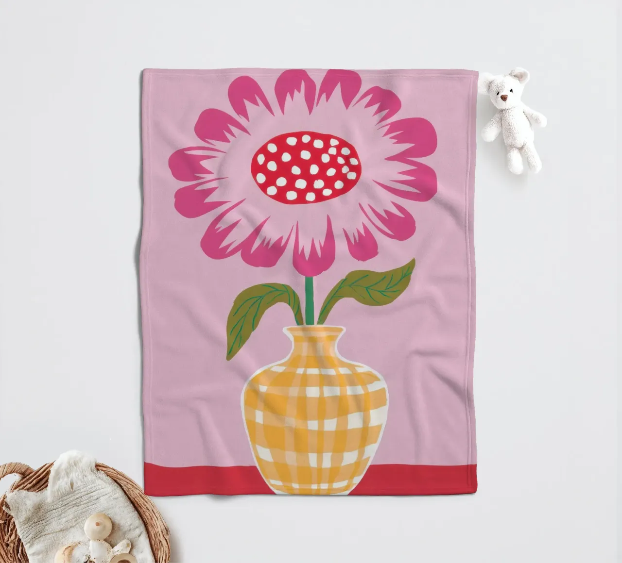 Semplice fiore rosa coperta in pile da Obs Canvas