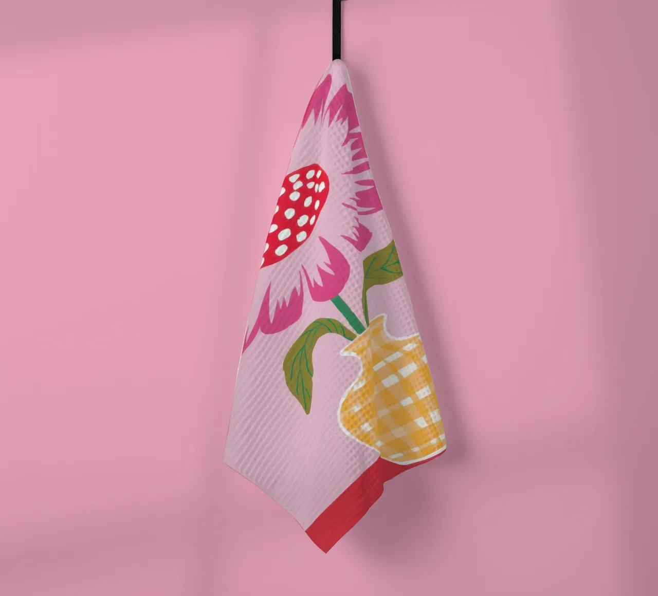 Semplice fiore rosa canovaccio da cucina da Obs Canvas