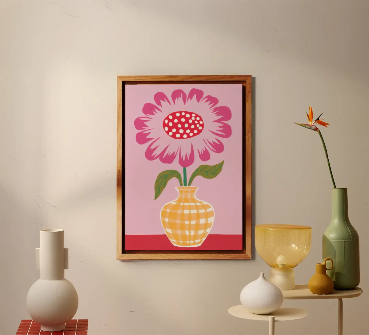 Semplice fiore rosa alluminio dibond da Obs Canvas