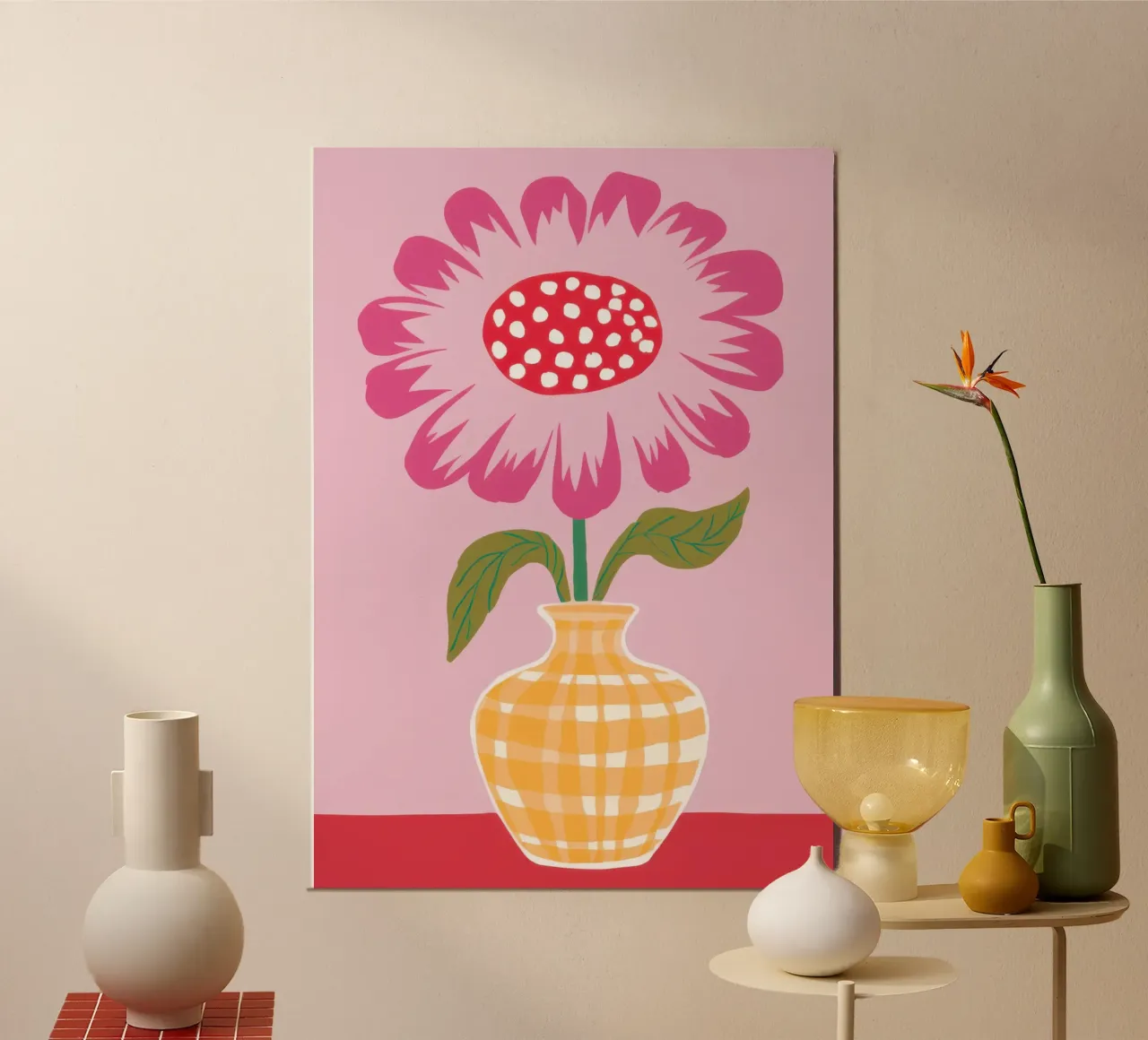 Semplice fiore rosa alluminio dibond da Obs Canvas