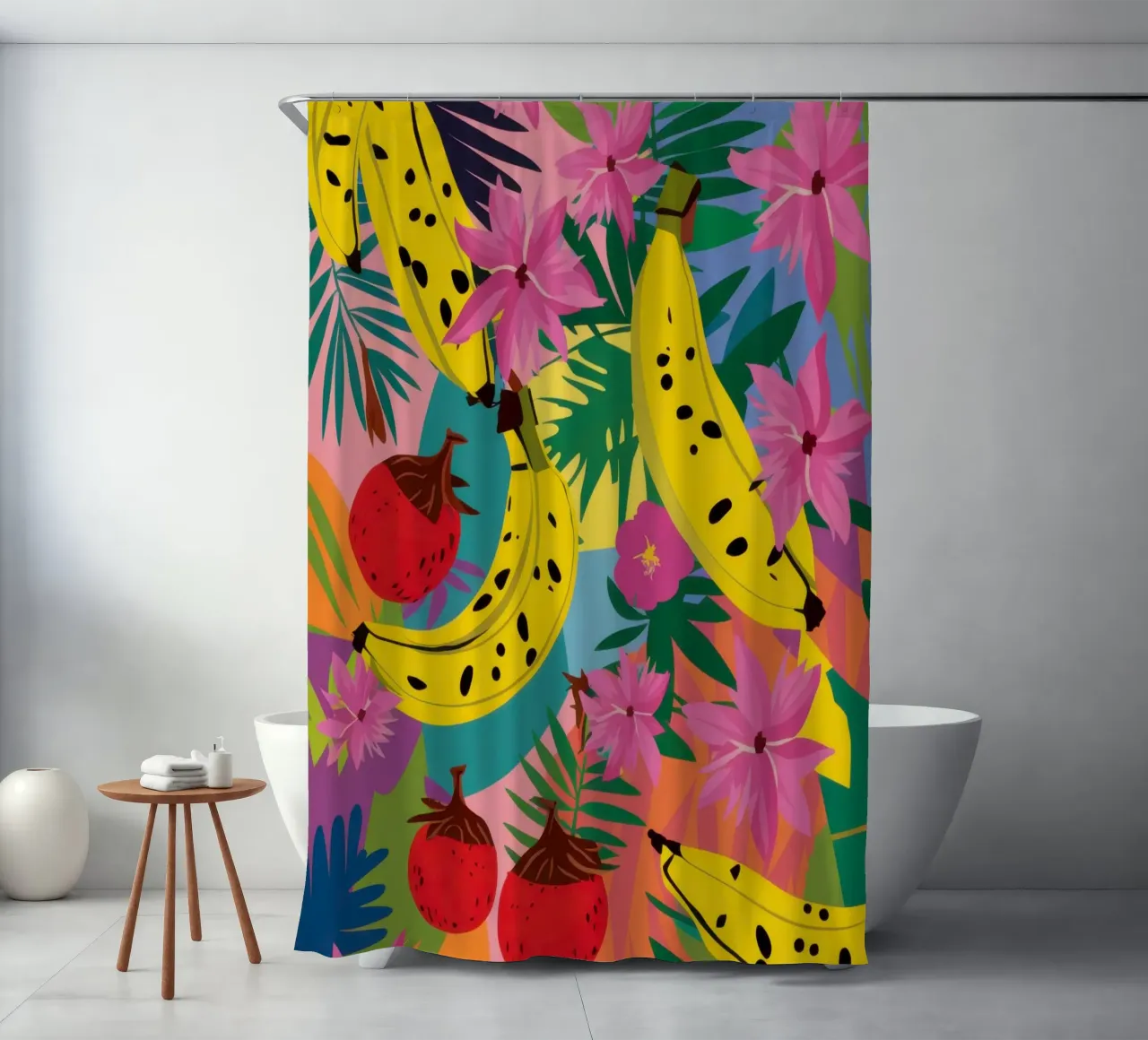 Wild Banana Leopard shower curtain by Frosh Pallete