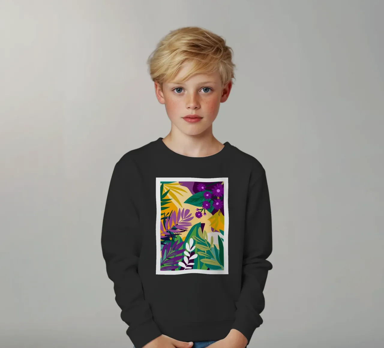 Paradiso della giungla d'uva felpa bambino da Line Fable