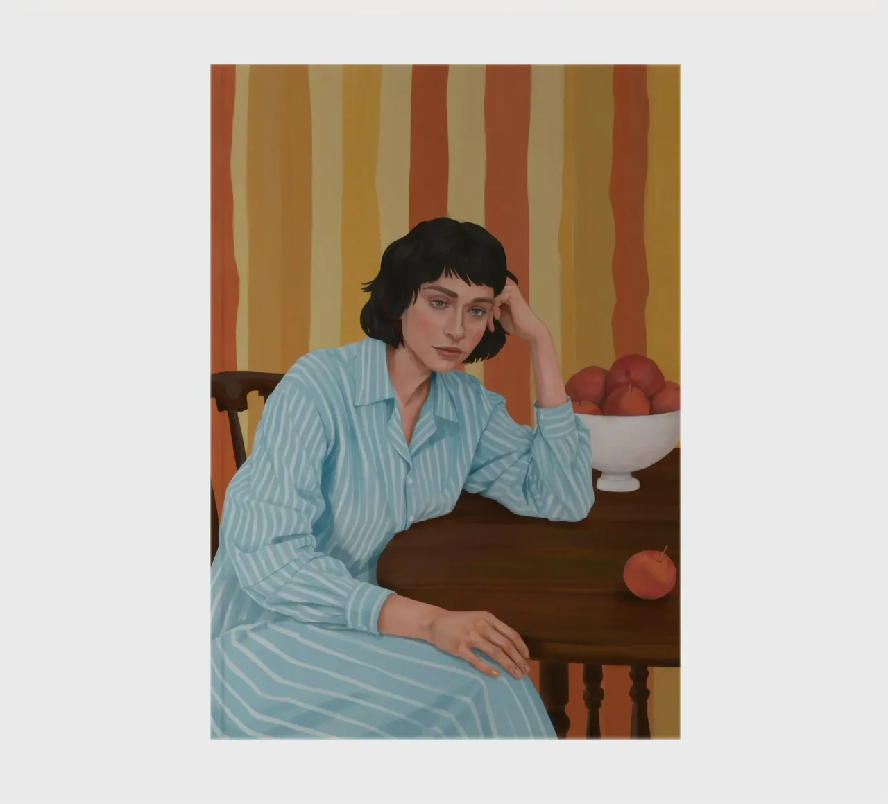 Pensive Table Portrait notebook by Obs Canvas