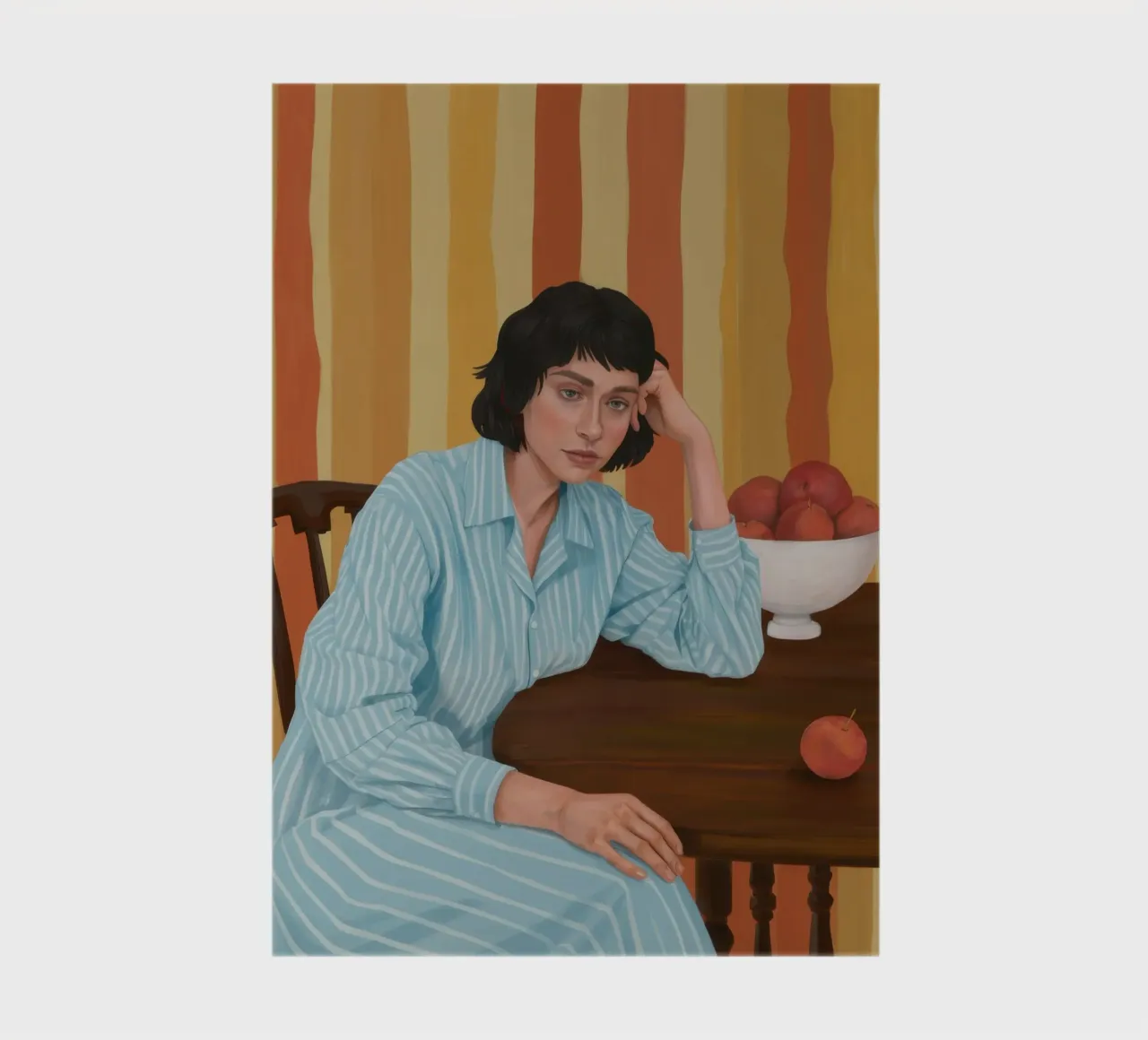 Pensive Table Portrait notebook by Obs Canvas