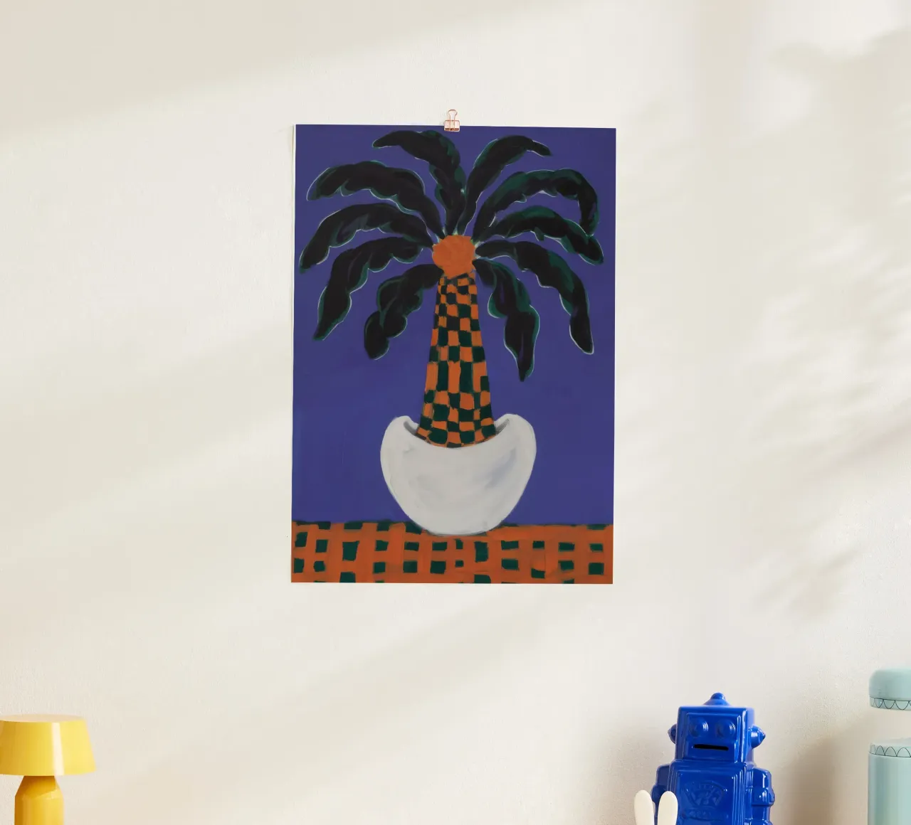Palma in vaso Immobile poster con telaio in alluminio da Lunar Valentina