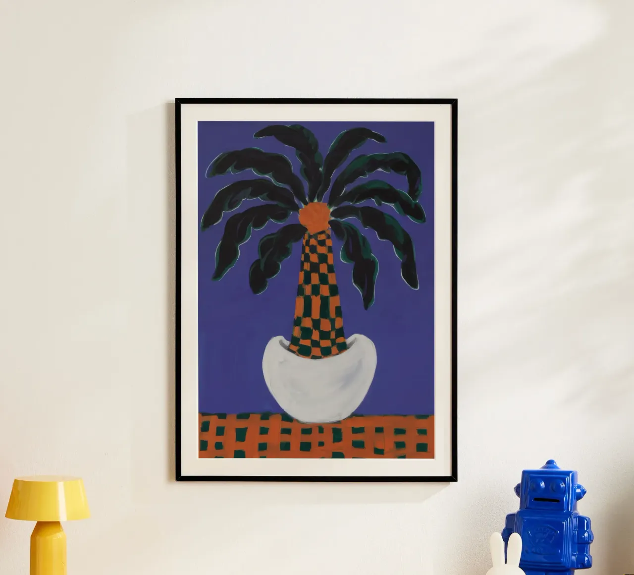 Palma in vaso Immobile poster con telaio in alluminio da Lunar Valentina
