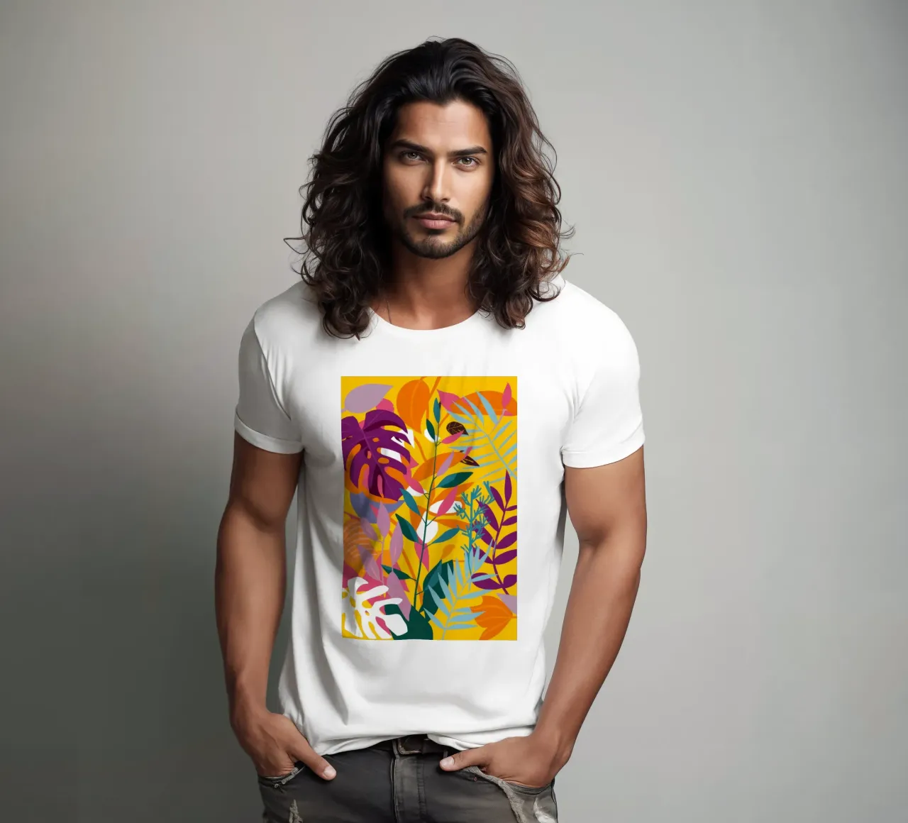 Motivo della giungla cromatica t-shirt da Line Fable