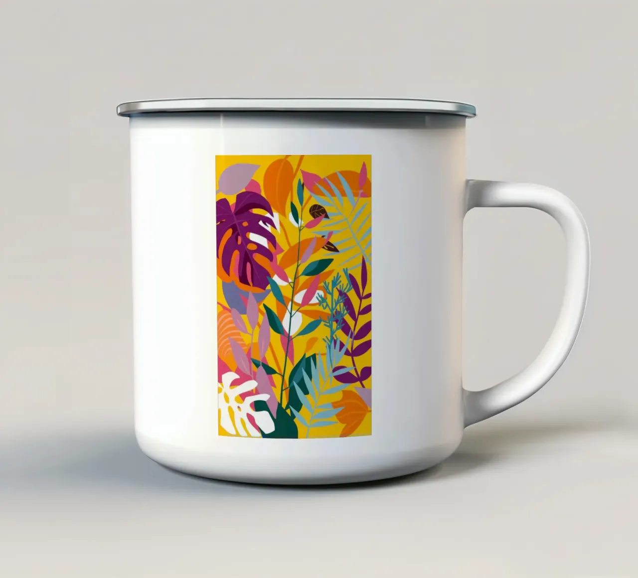 Motivo della giungla cromatica tazza in smalto da Line Fable