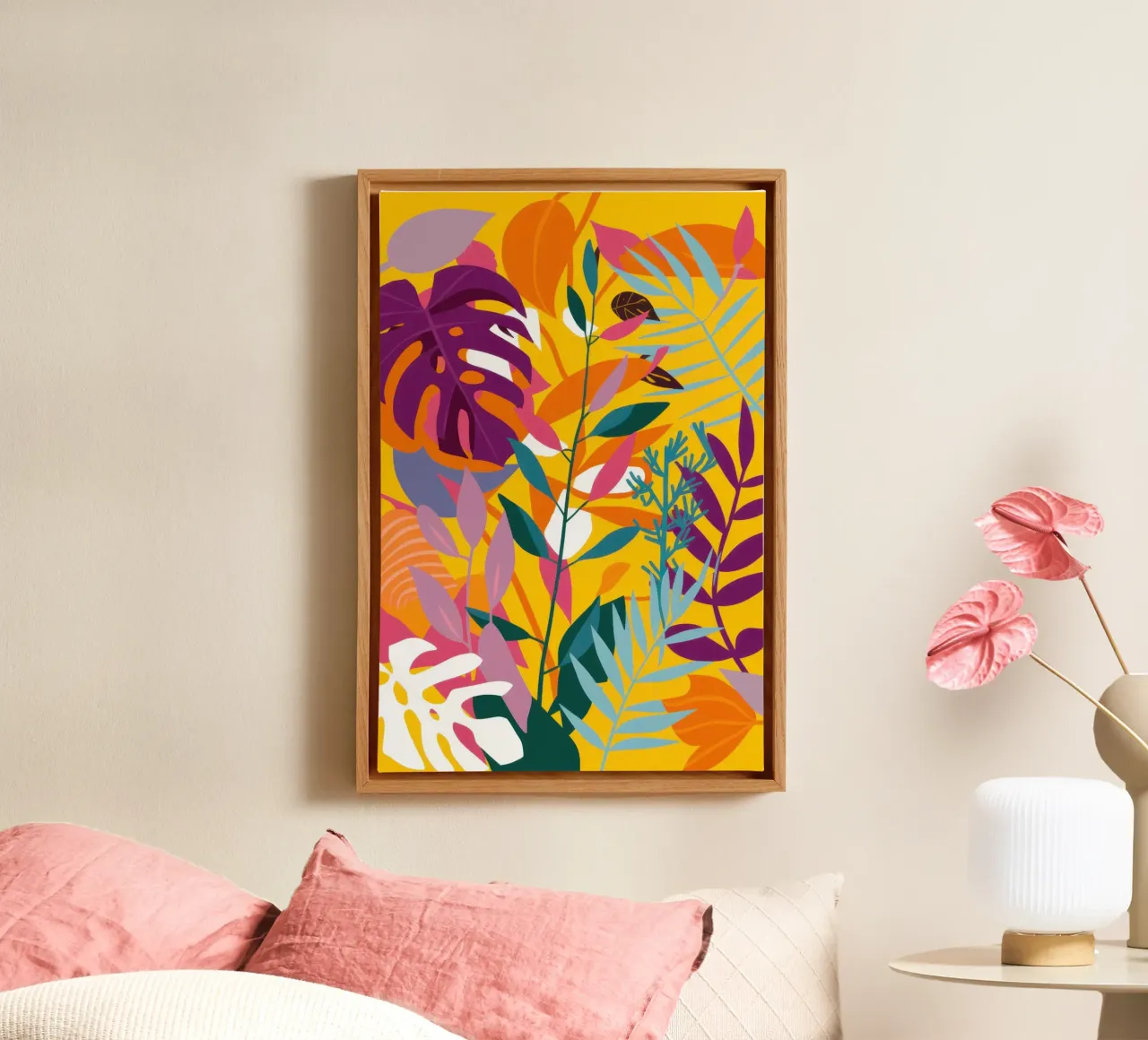Chromatic Jungle Pattern canvas by Line Fable