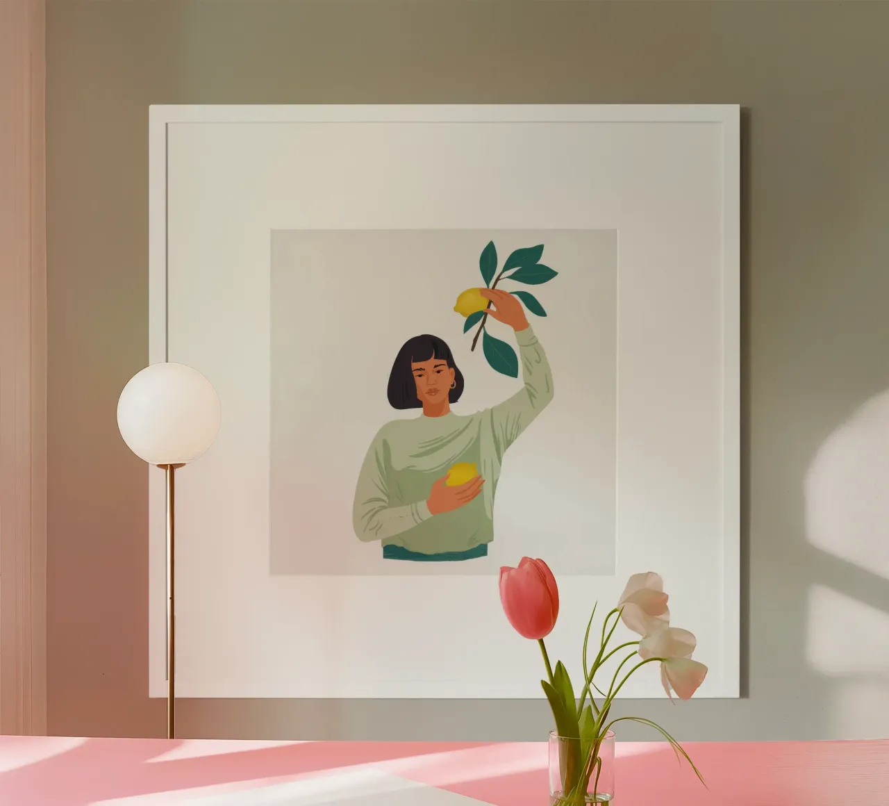 Gioia del raccolto al limone poster con telaio in plastica da Obs Canvas