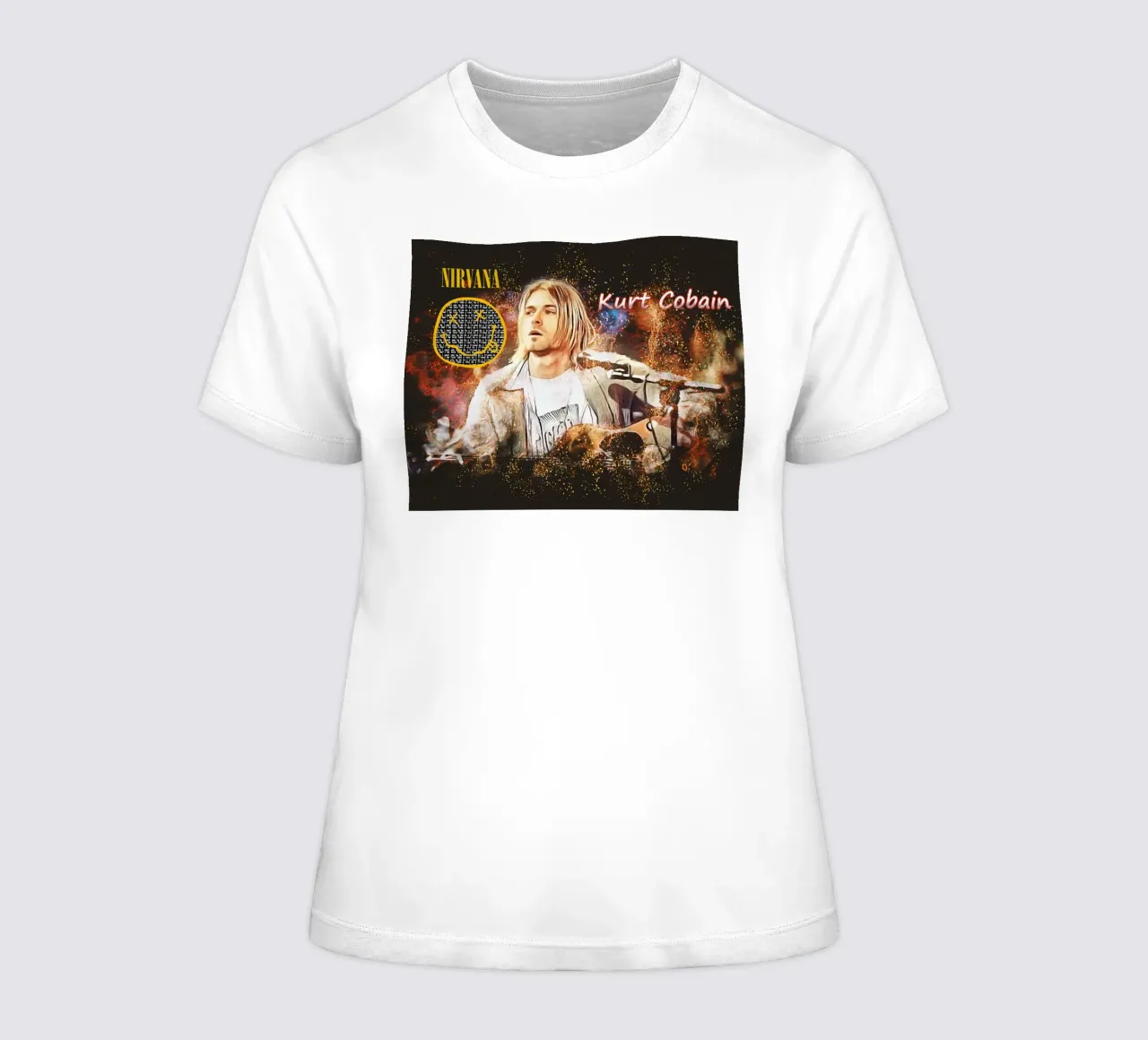 Kurt Cobain: The Fragile Icon Who Changed Music Forever women's fitted t-shirt by Abasa Inaraya