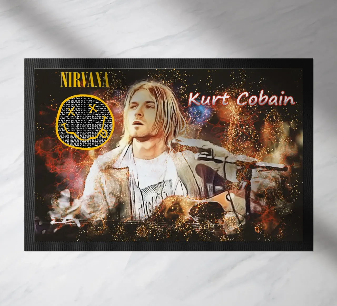 Kurt Cobain: The Fragile Icon Who Changed Music Forever doormat by Abasa Inaraya