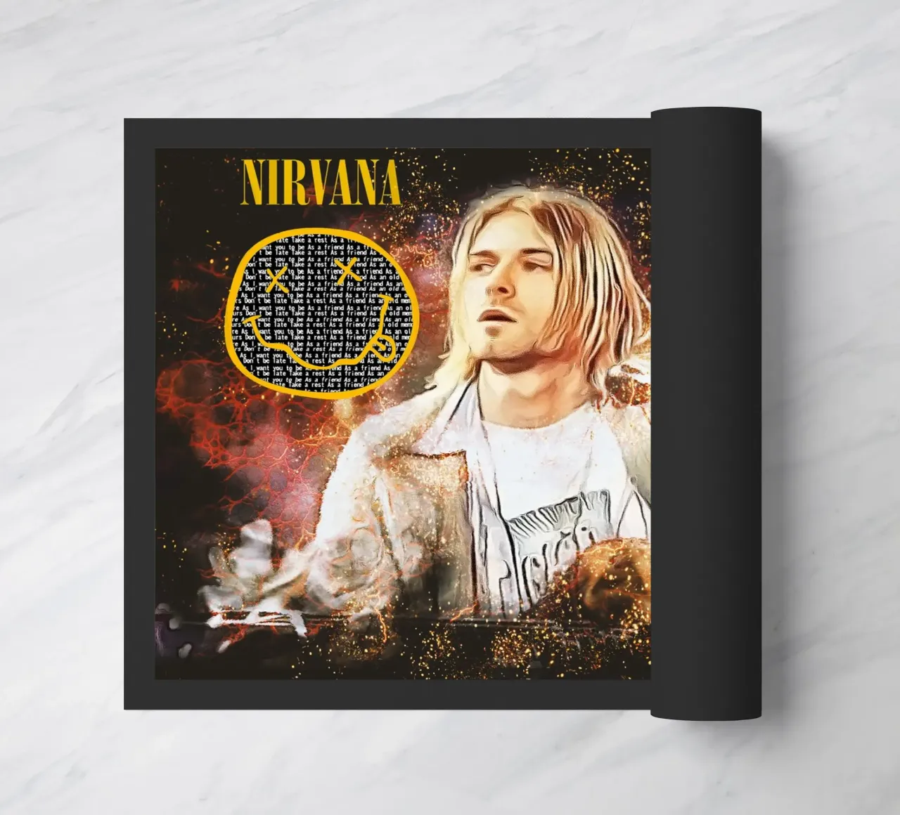 Kurt Cobain: The Fragile Icon Who Changed Music Forever doormat by Abasa Inaraya
