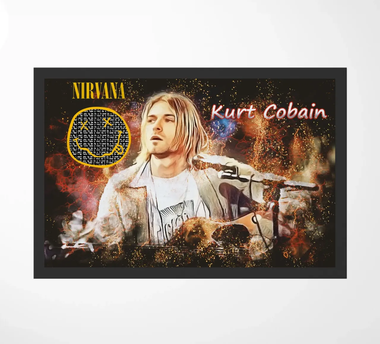 Kurt Cobain: The Fragile Icon Who Changed Music Forever doormat by Abasa Inaraya