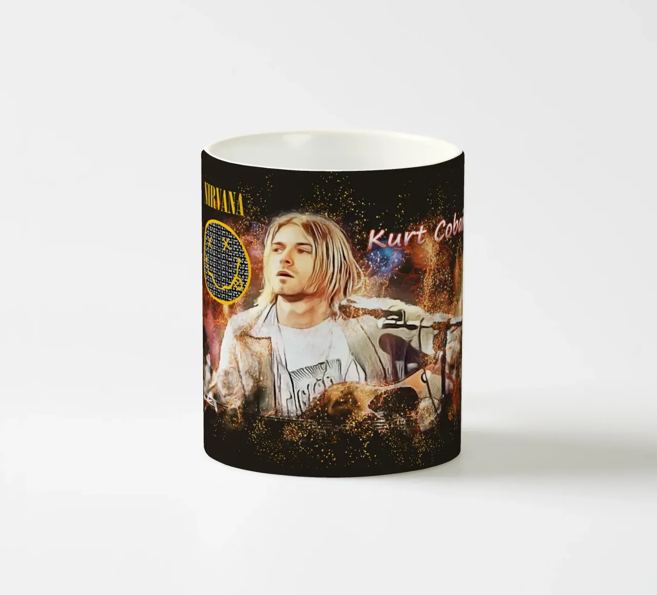 Kurt Cobain: The Fragile Icon Who Changed Music Forever ceramic mug by Abasa Inaraya