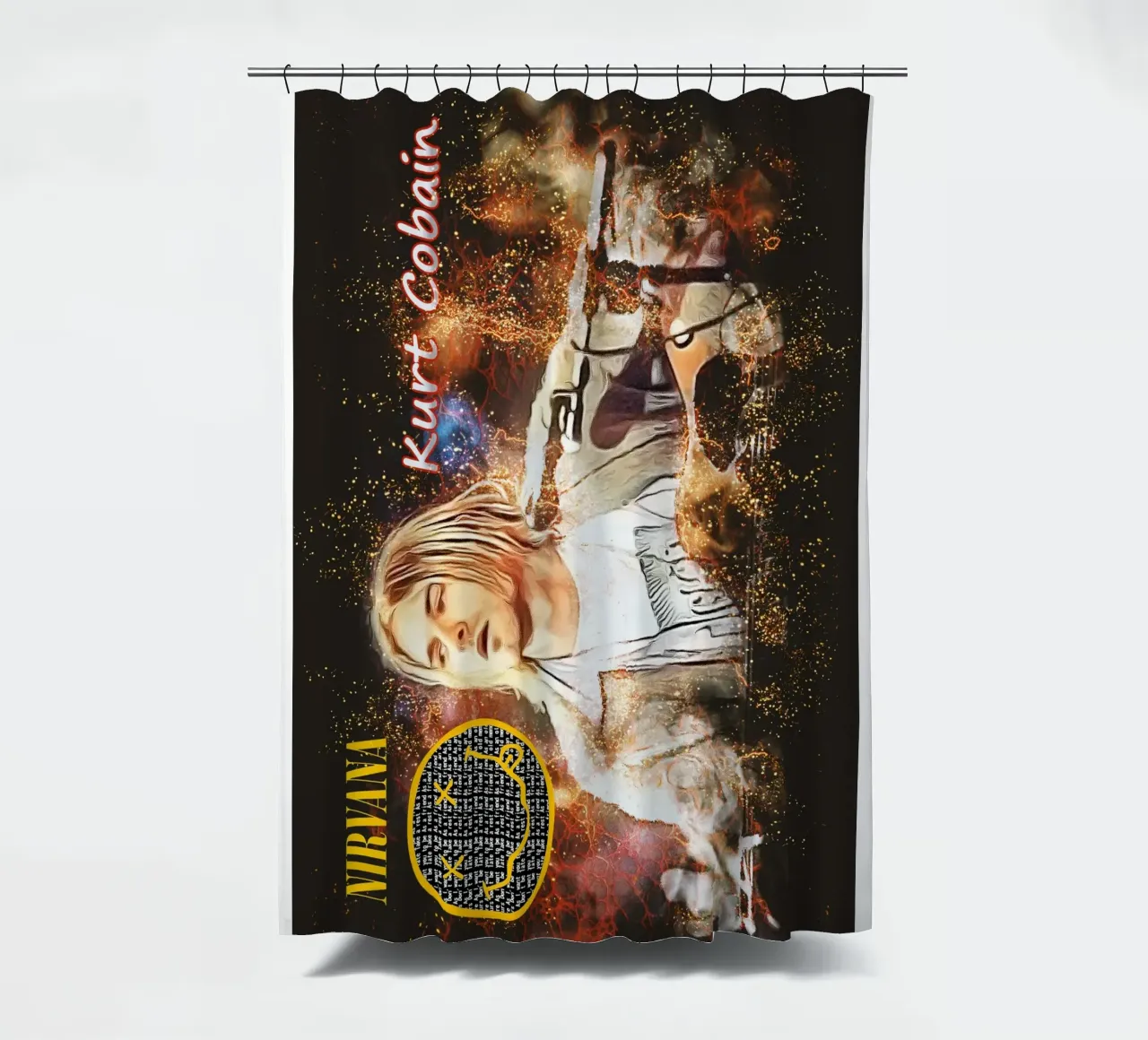 Kurt Cobain: The Fragile Icon Who Changed Music Forever shower curtain by Abasa Inaraya