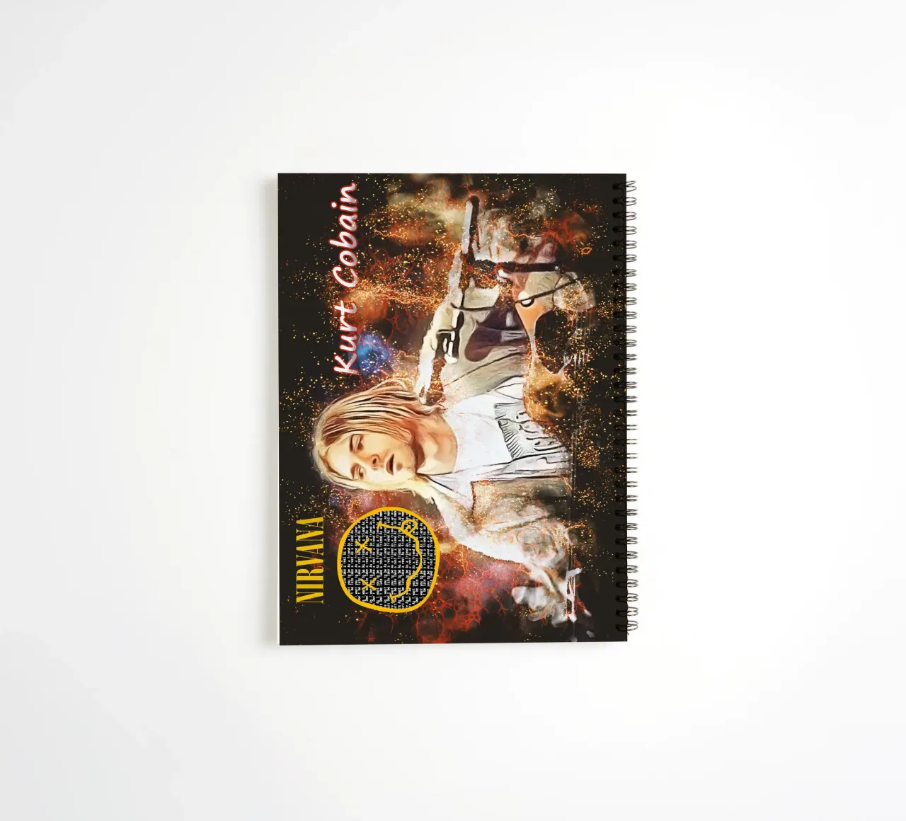 Kurt Cobain: The Fragile Icon Who Changed Music Forever spiral notebook by Abasa Inaraya