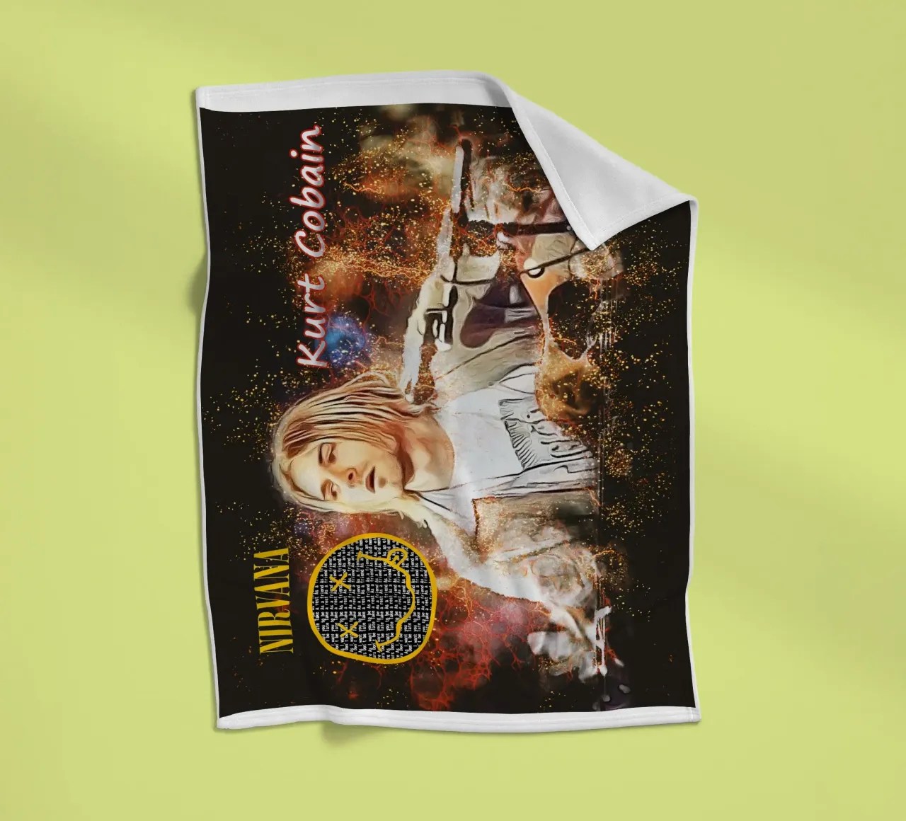 Kurt Cobain: The Fragile Icon Who Changed Music Forever fleece blanket by Abasa Inaraya