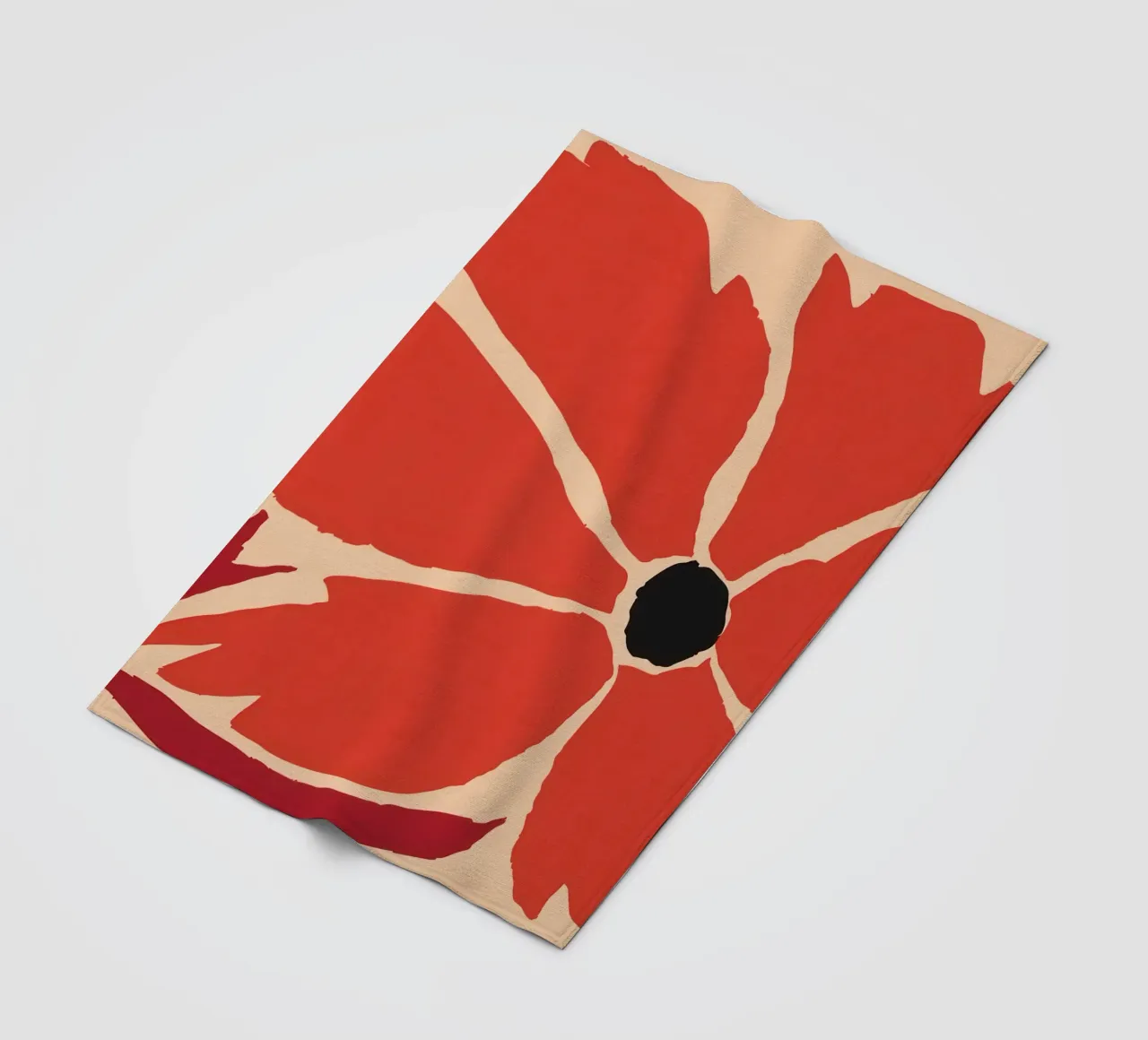 Bold Crimson Bloom fleece blanket by Frosh Pallete