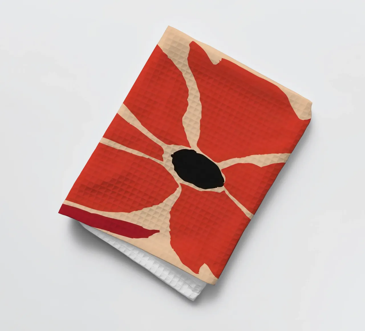 Bold Crimson Bloom tea towel by Frosh Pallete