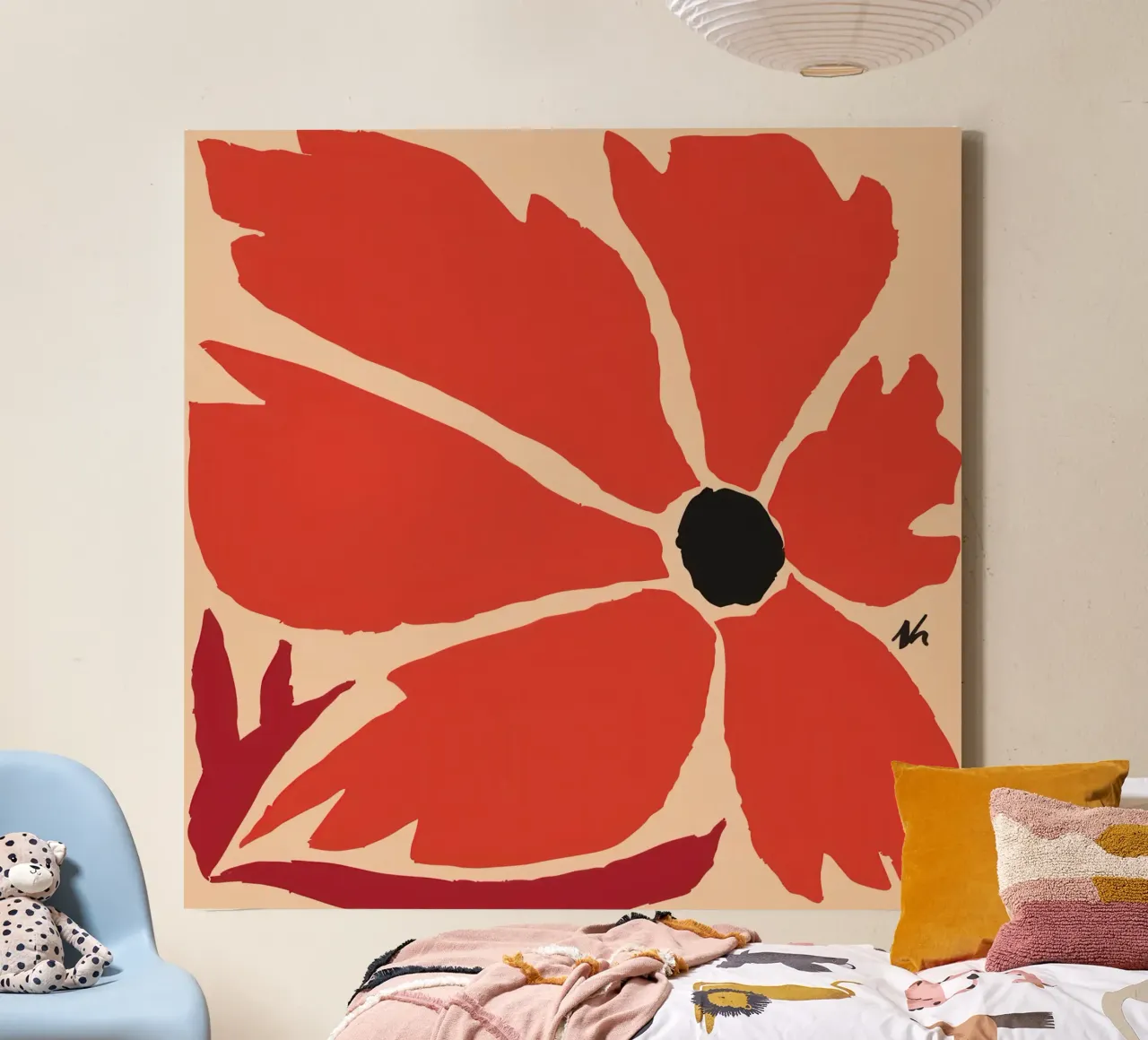 Bold Crimson Bloom canvas by Frosh Pallete
