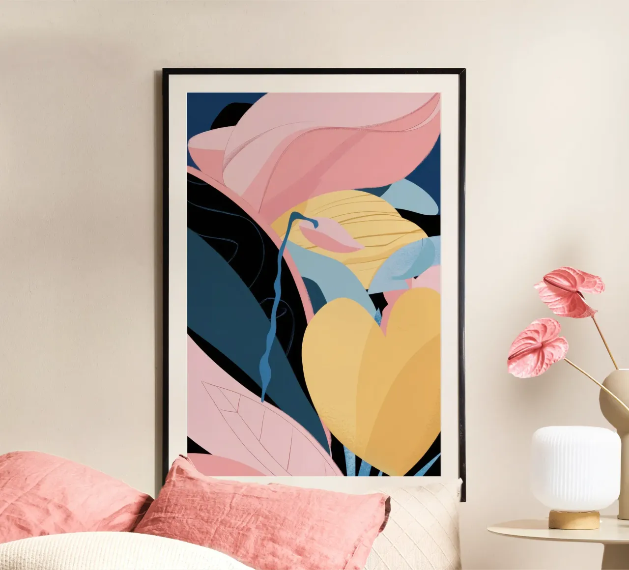Luce di limone lirica poster con telaio in legno da Thistle Bloom