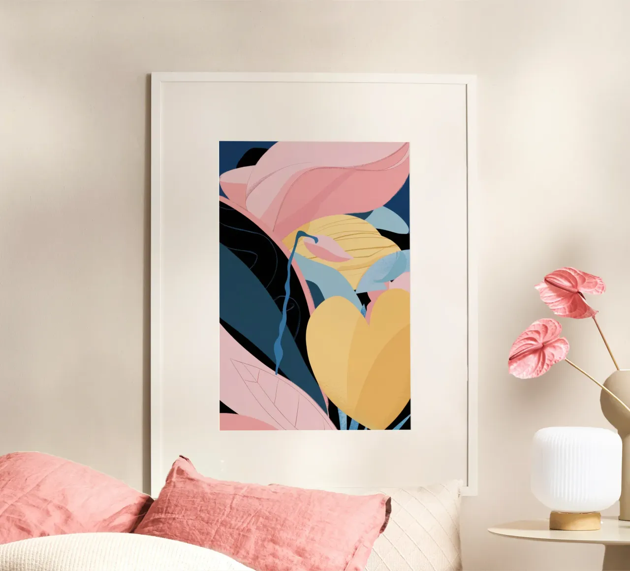Luce di limone lirica poster con telaio in legno da Thistle Bloom