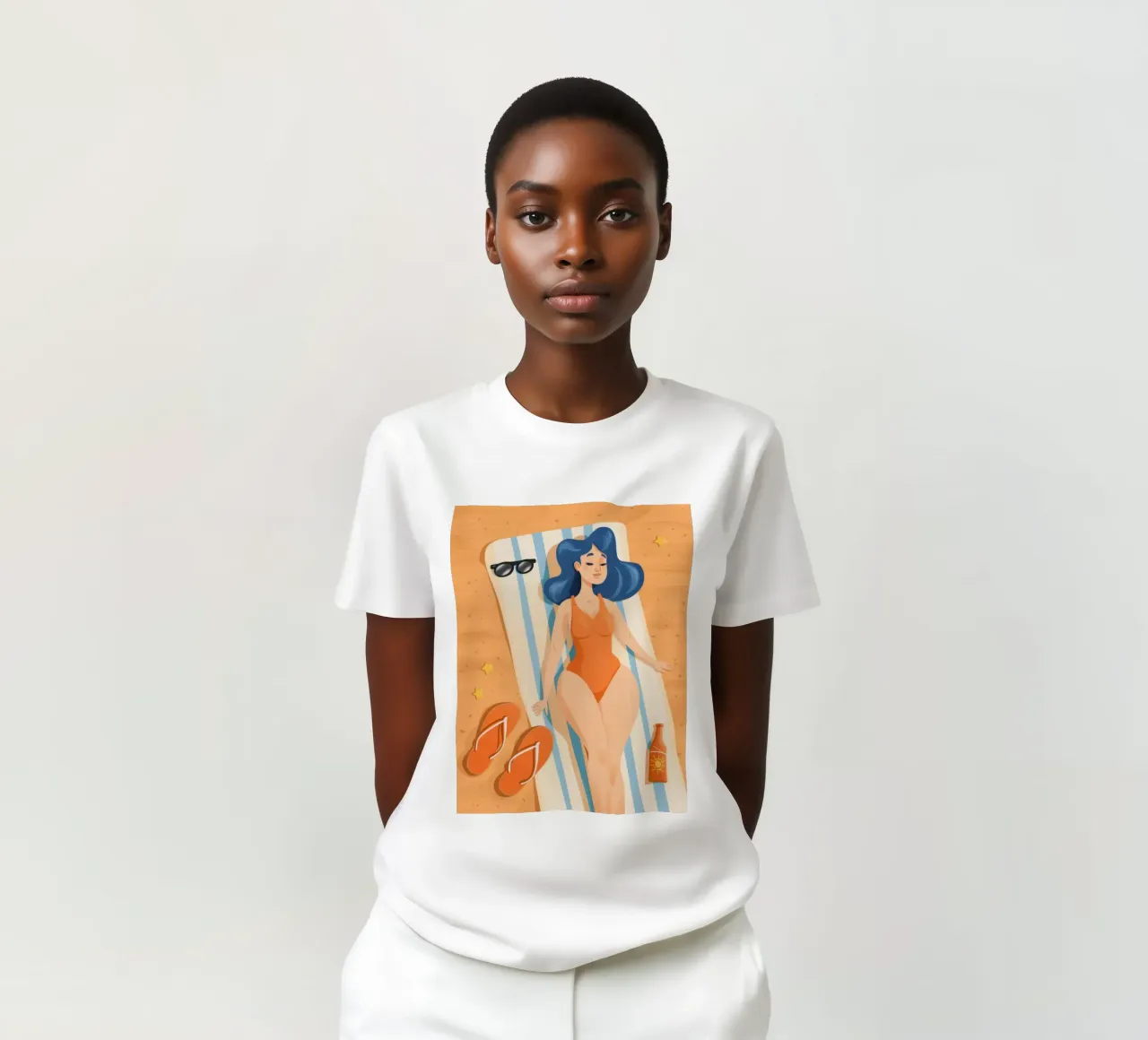 Azuurharige zonnebader t-shirt van Frosh Pallete