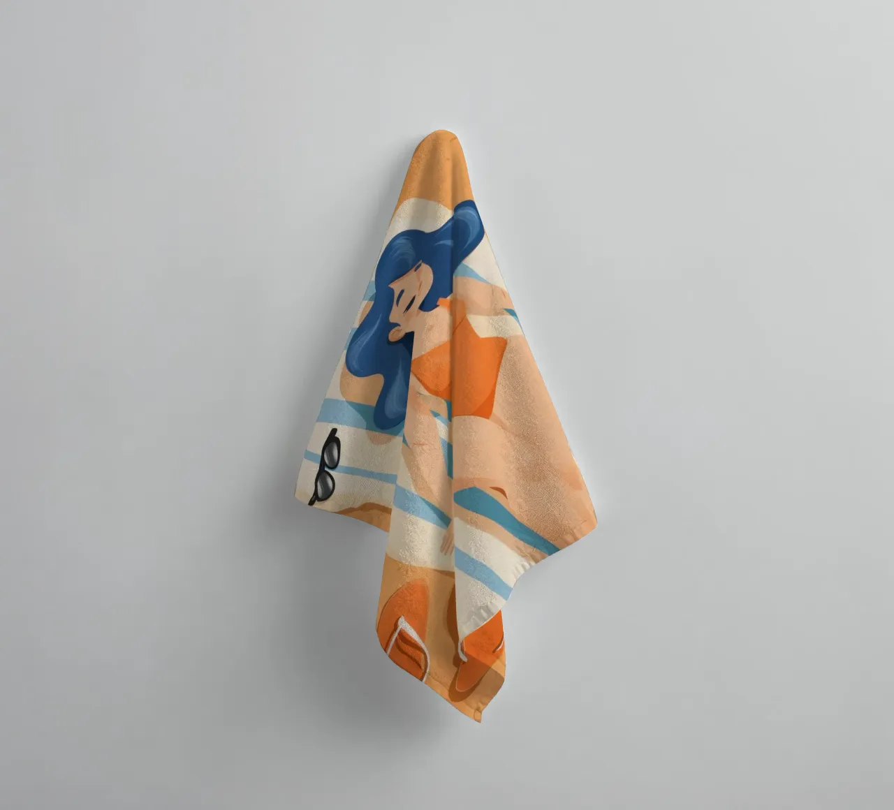 Azure Haired Sunbather towel by Frosh Pallete