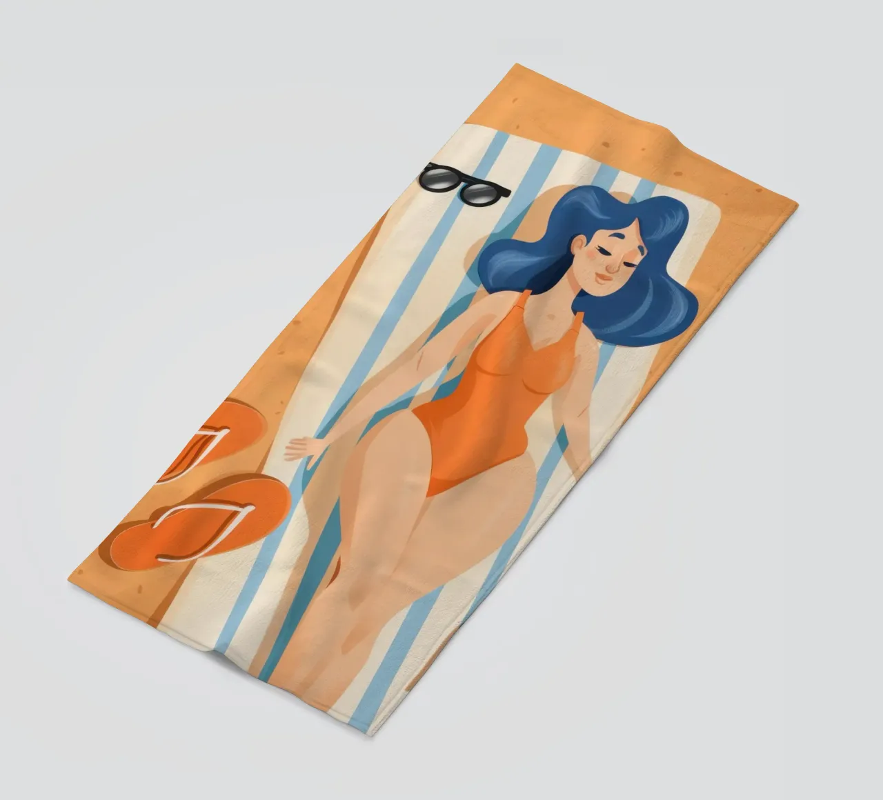 Azuurharige zonnebader strandhanddoek van Frosh Pallete