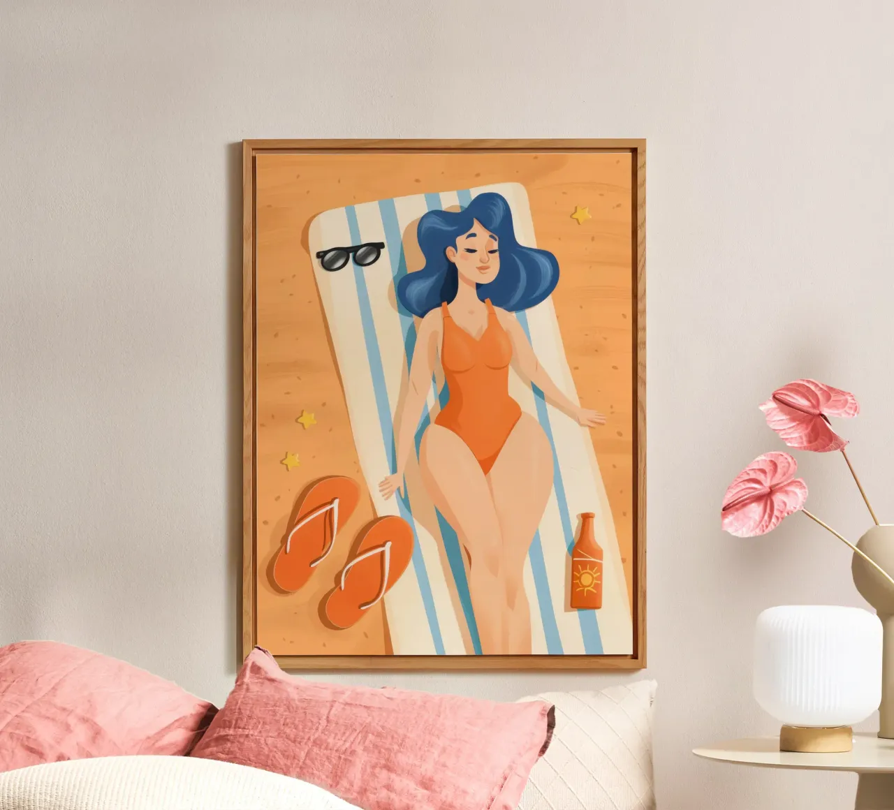Azure Haired Sunbather alu-dibond by Frosh Pallete