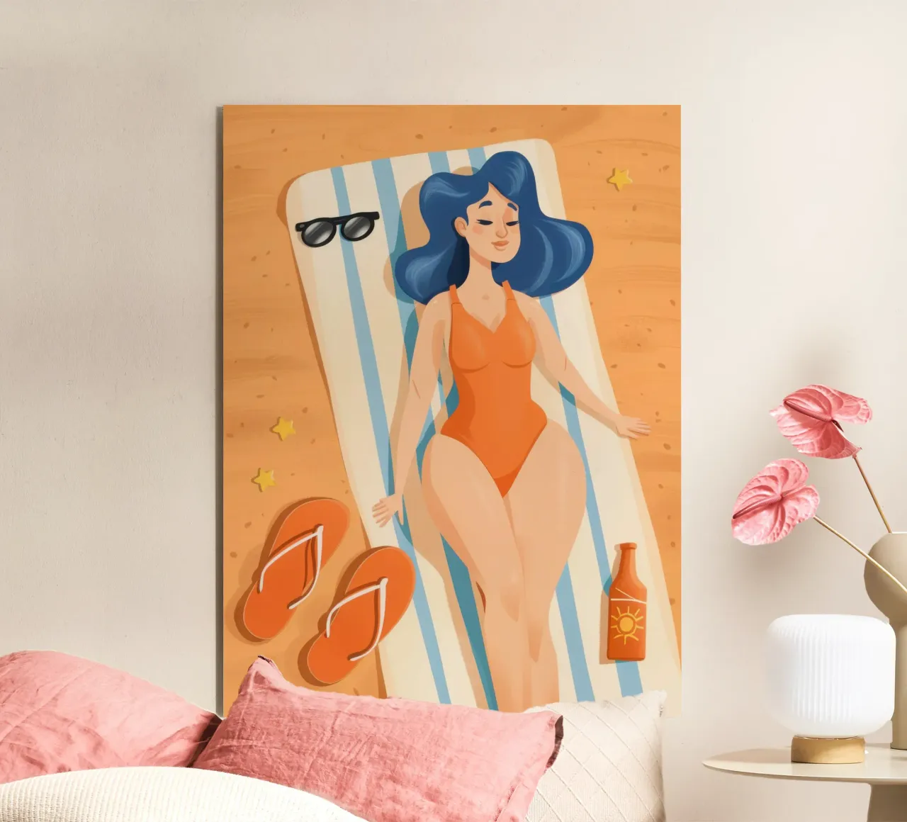Azure Haired Sunbather alu-dibond by Frosh Pallete