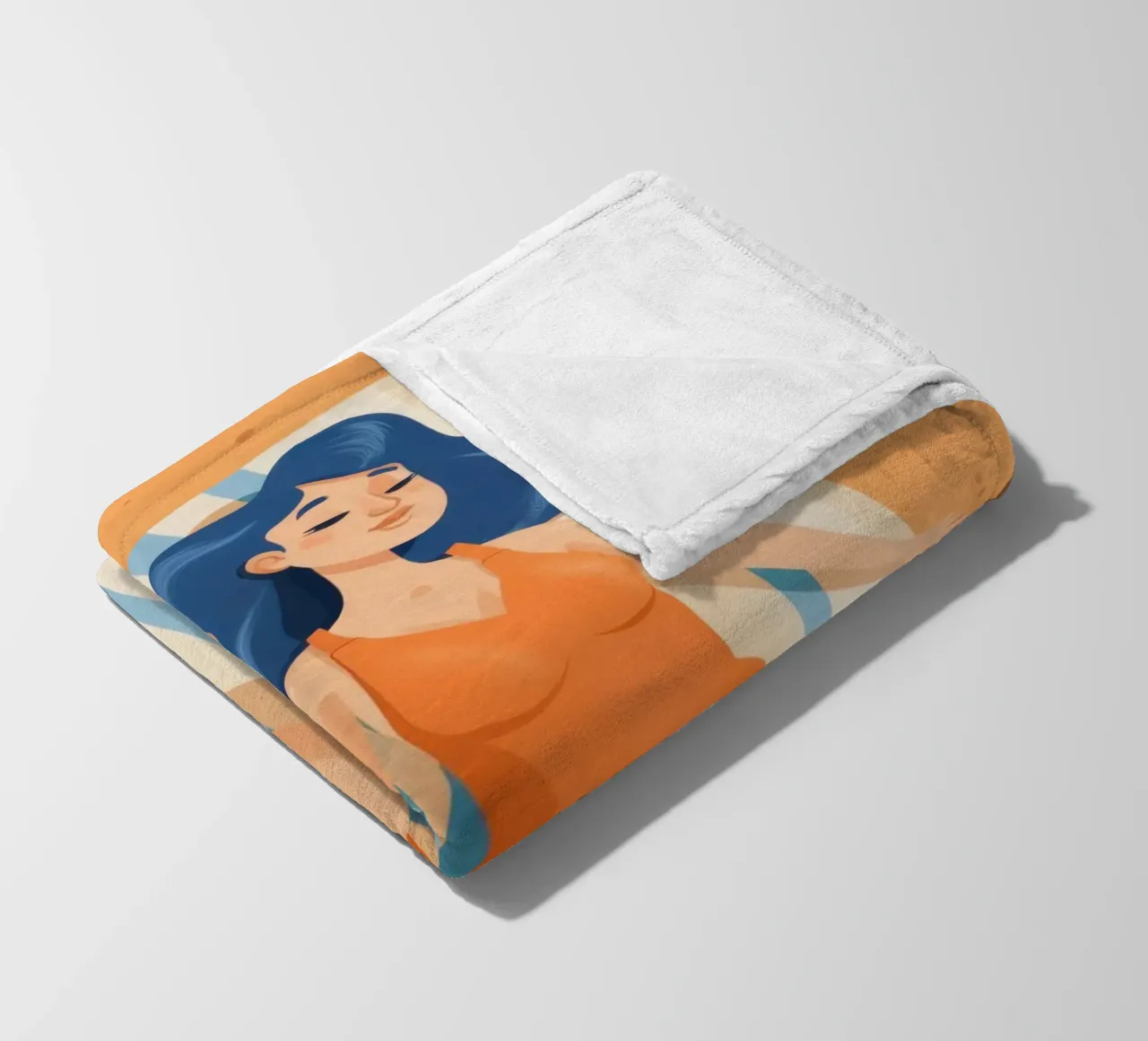 Azuurharige zonnebader fleecedeken van Frosh Pallete