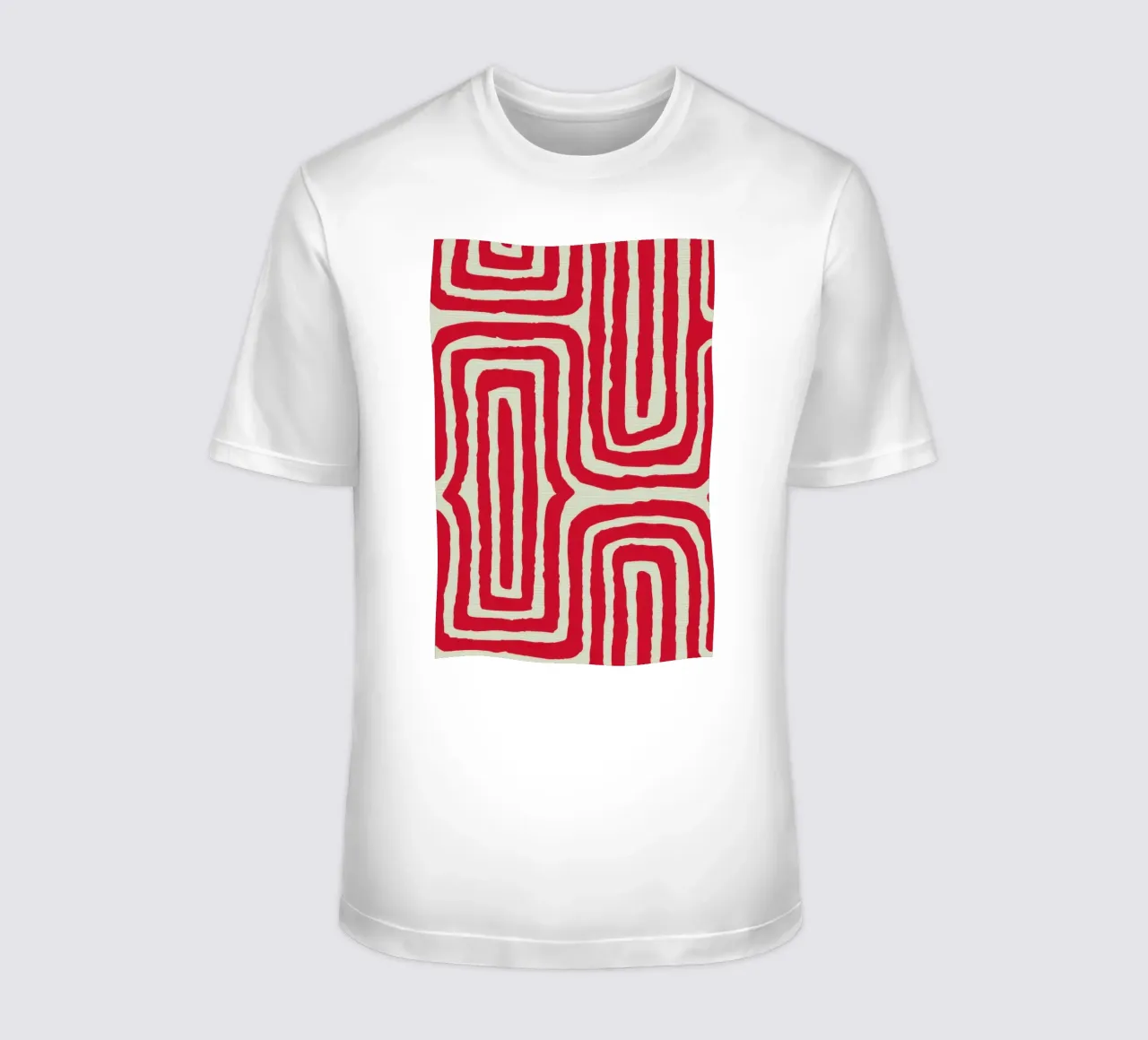 Red Labyrinth Pattern t-shirt by Lunar Valentina