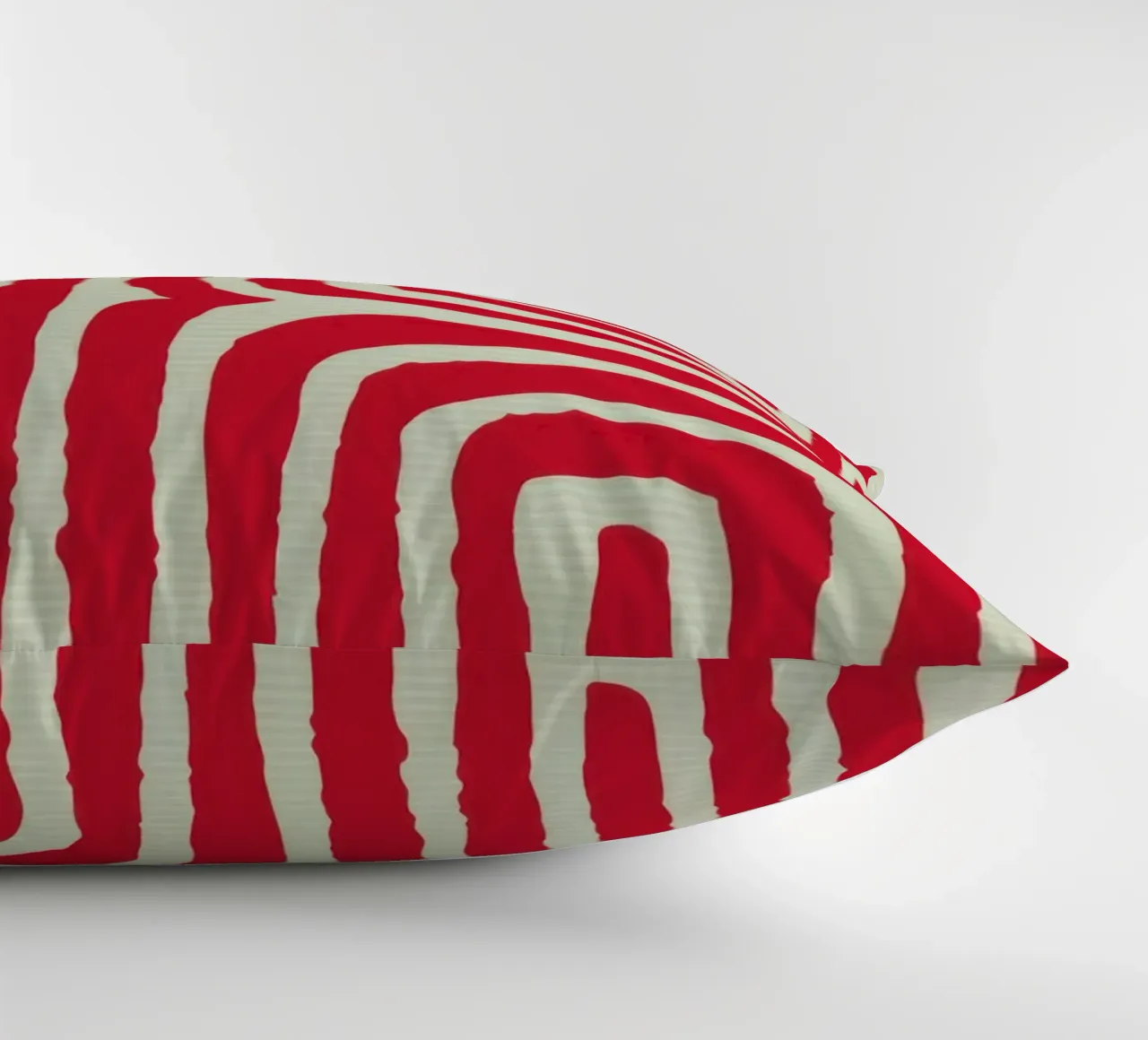 Red Labyrinth Pattern decorative cushion by Lunar Valentina