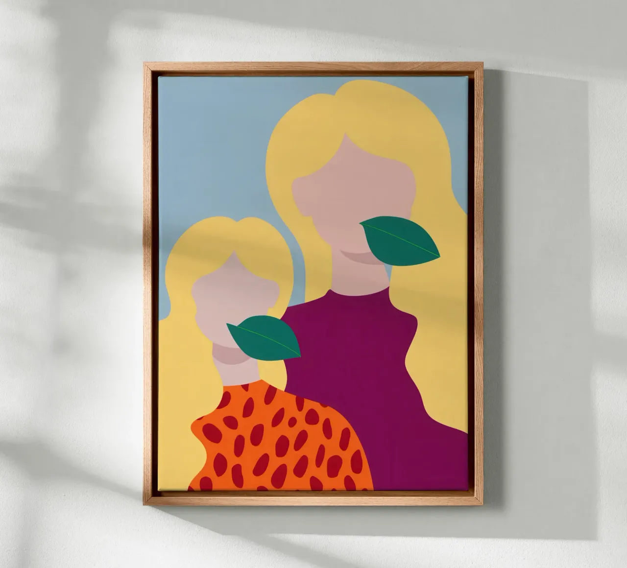 Die Umarmung einer Mutter Leinwand mit Schattenfugenrahmen von Thistle Bloom